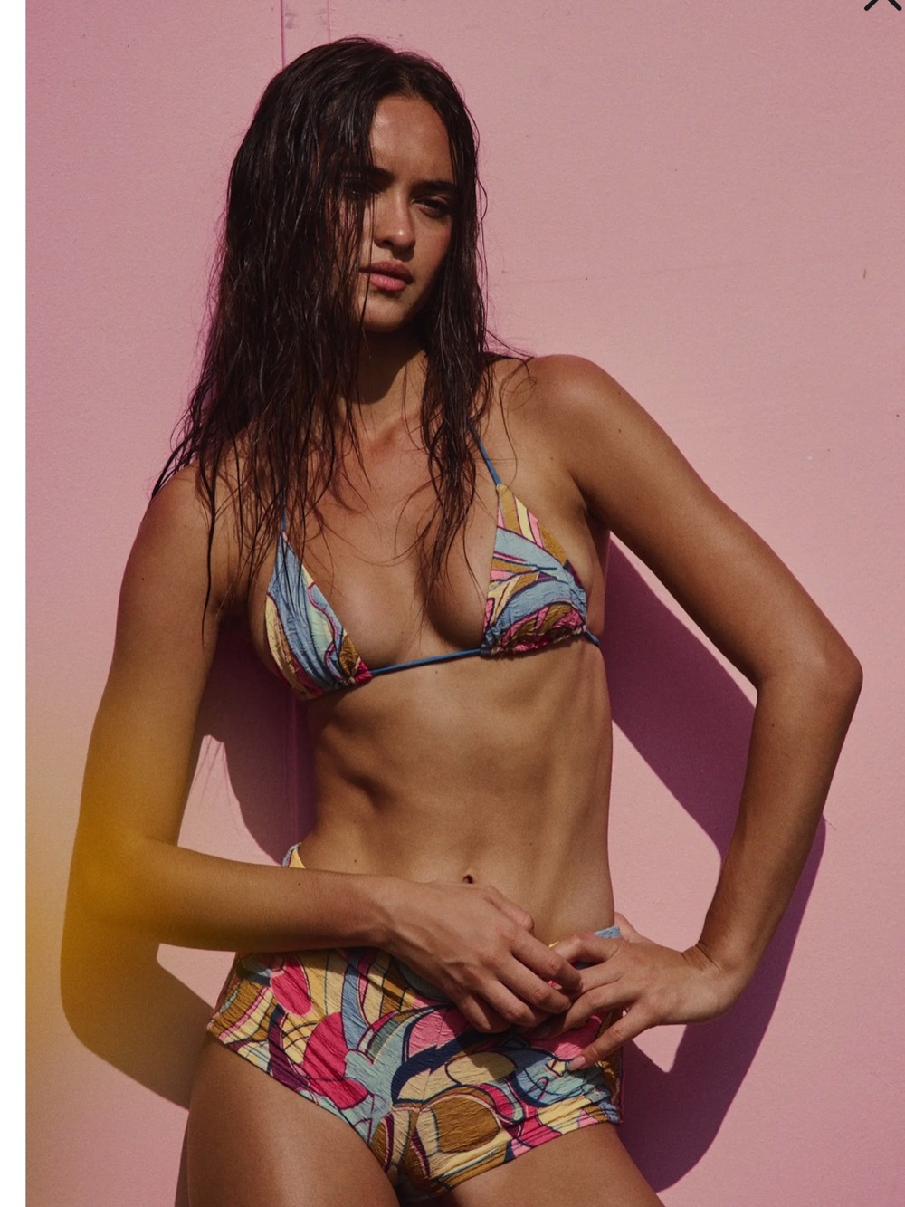 Free People Michelle Print Triangle Bikini Top
